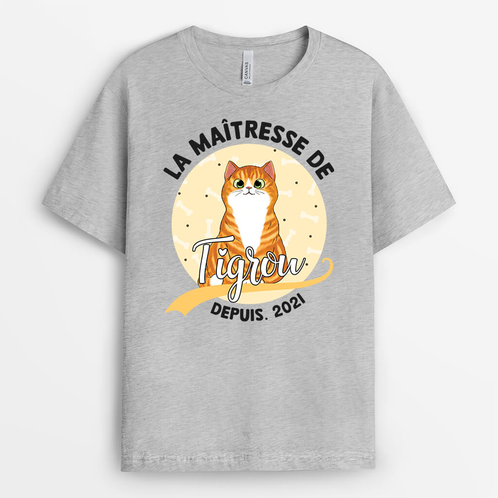 1483AFR2 t shirt propriete de arthur chat personnalise