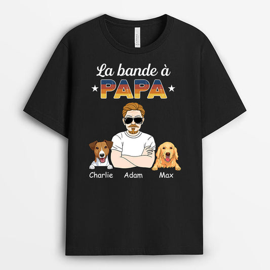 1486AFR1 t shirt la bande a papa chiens personnalise