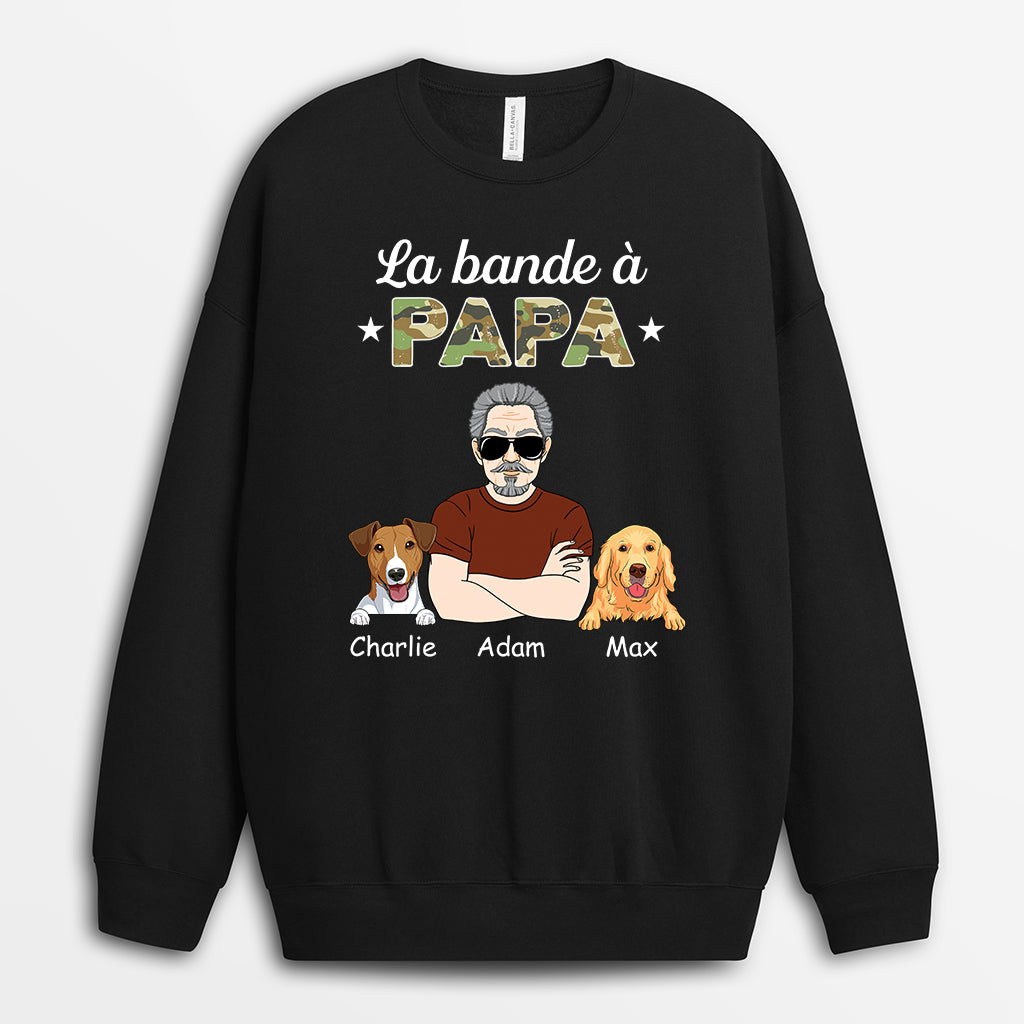 1486WFR1 sweat shirt la bande a papa chiens personnalise