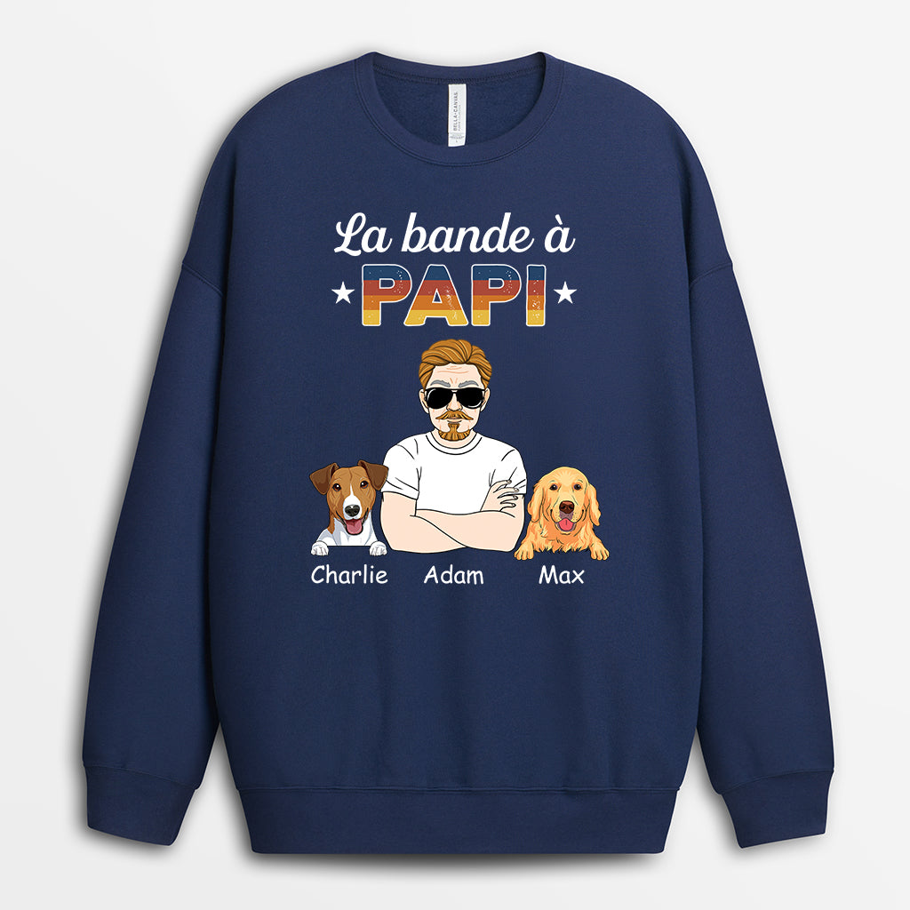 1486WFR2 sweat shirt la bande a papa chiens personnalise