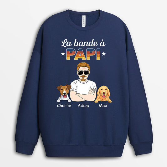 1486WFR2 sweat shirt la bande a papa chiens personnalise