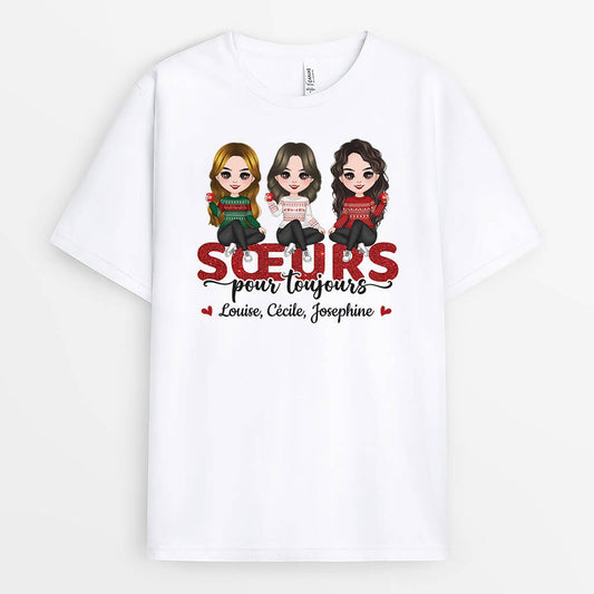 1487AFR1 t shirt soeurs pour toujours personnalise