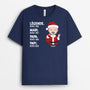 1495AFR1 t shirt legende mari papa papy bleu marine lettre en blanc personnalise