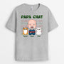 1496AFR1 t shirt papa chat version noel personnalise