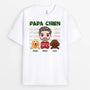 1496AFR1 t shirt papa chien blanc version noel personnalise