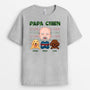 1496AFR2 t shirt papa chien blanc version noel personnalise