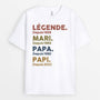 1503AFR1 t shirt legende mari papa papi depuis version blanc personnalise