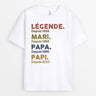 1503AFR1 t shirt legende mari papa papi depuis version blanc personnalise