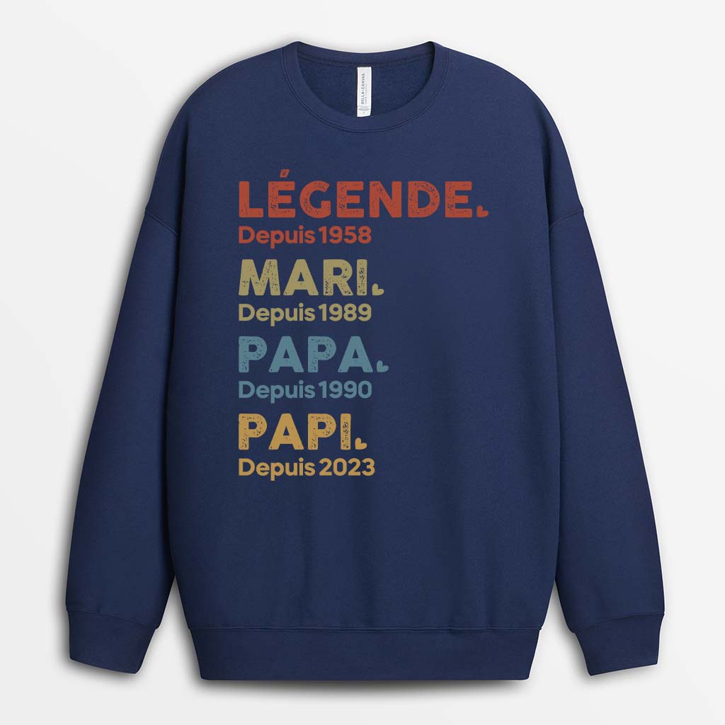 1503AFR2 t shirt legende mari papa papi depuis version blanc personnalise_a4c1fbbd 85f1 4da4 a482 ef6cd16d6d53