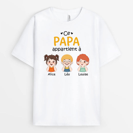 1517AFR2 t shirt ce papy appartient a petit fils personnalise