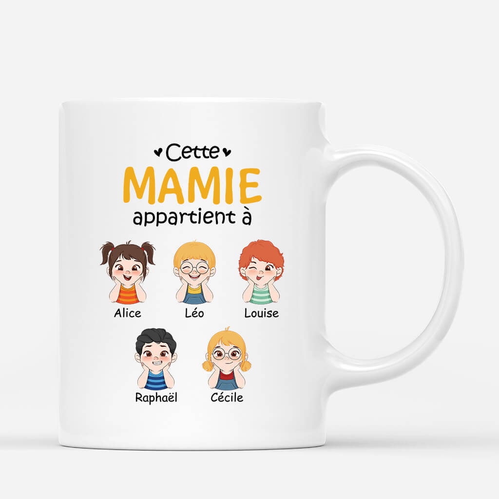 1517MFR1 mug cette mamie appartient a petit fils personnalise