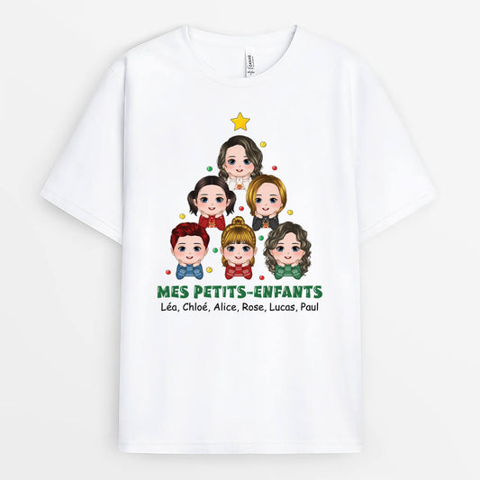 1519AFR1 t shirt petits enfants noel personnalise