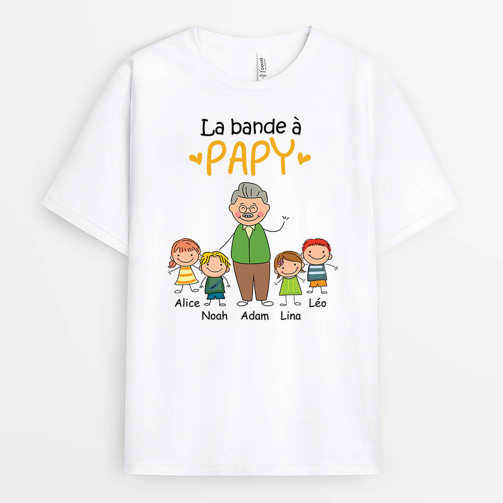 1526AFR2 t shirt la bande a papi dessin personnalise