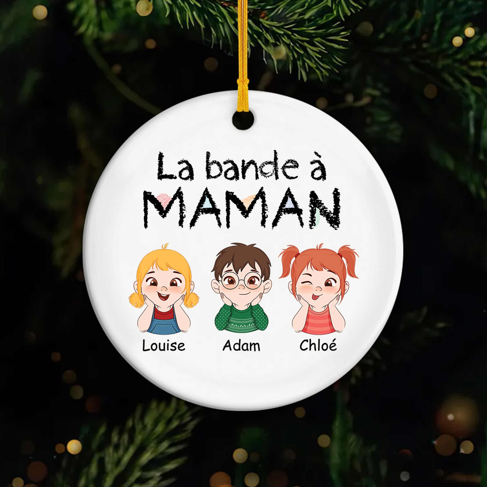 1527OFR1 ornement ceramique personnalise la bande a maman 1527okq8a