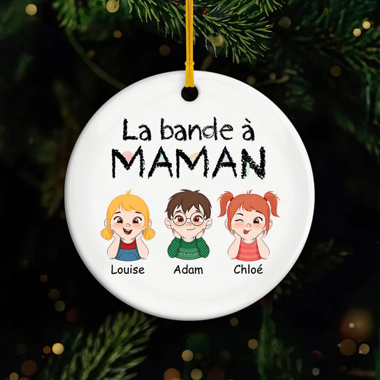 1527OFR1 ornement ceramique personnalise la bande a maman 1527okq8a