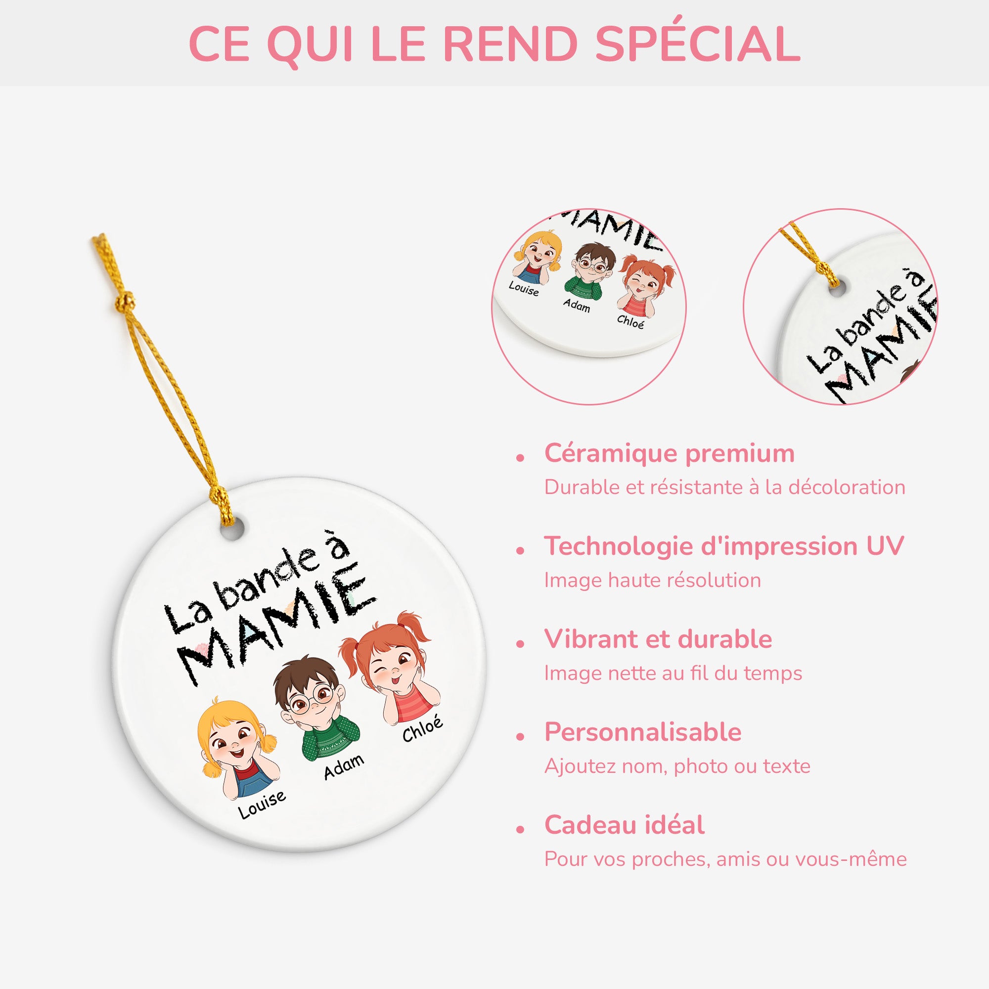 1527OFR4 ornement ceramique personnalise la bande a maman 1527okq8a