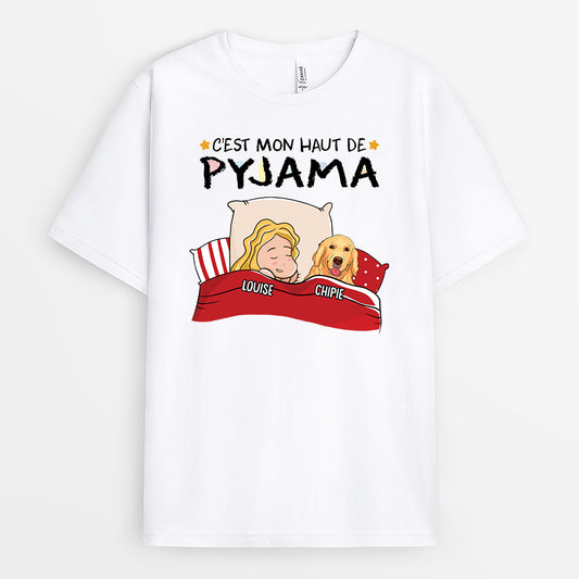 1530AFR1 t shirt cest mon t shirt de pyjama avec chien personnalise