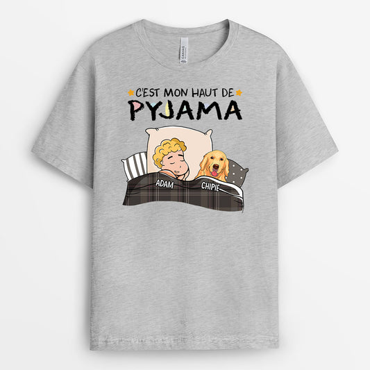 1530AFR2 t shirt cest mon t shirt de pyjama avec chien personnalise