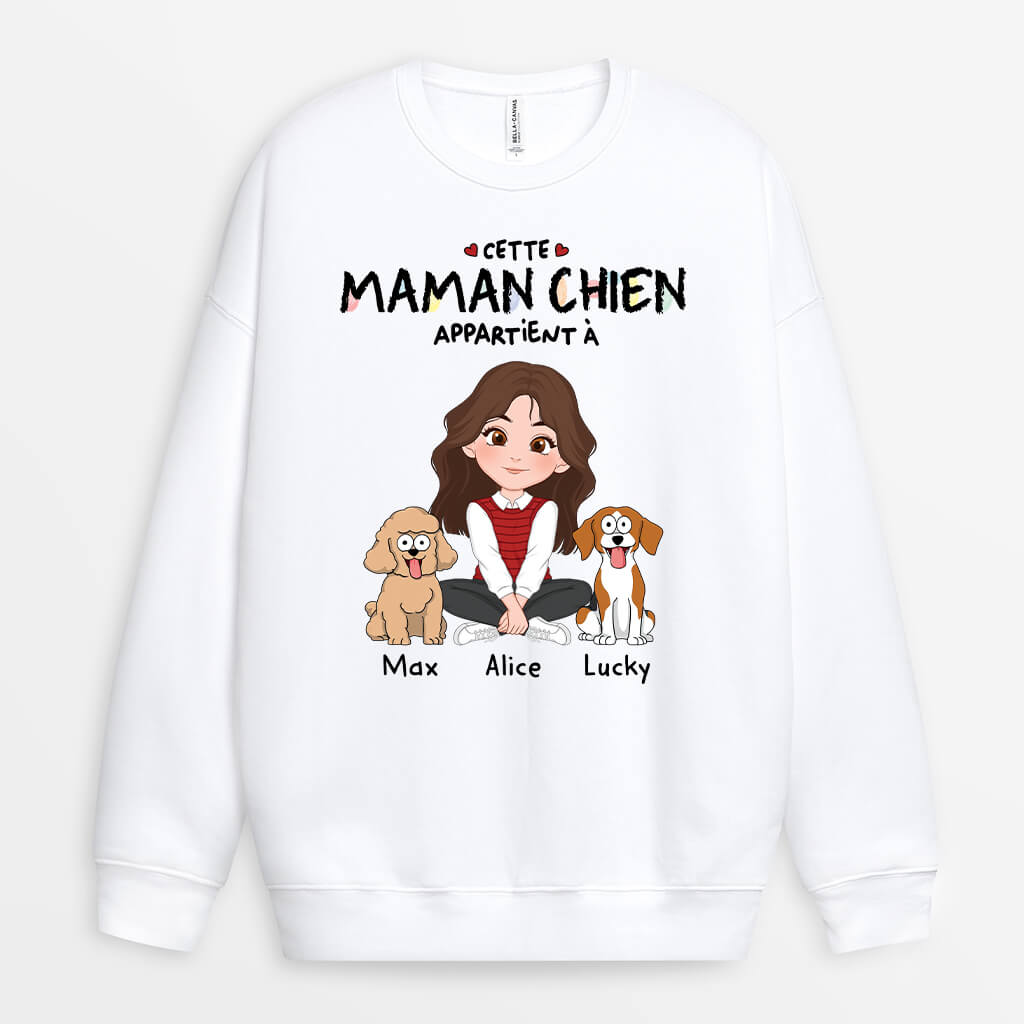 1536WFR2 sweat shirt cette maman chien appartient a personnalise_jpg