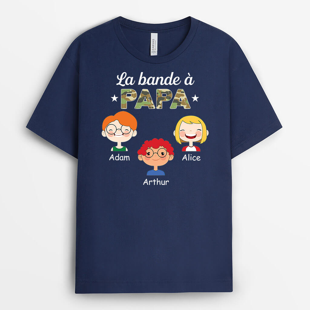 1541AFR1 t shirt le gang de papa personnalise