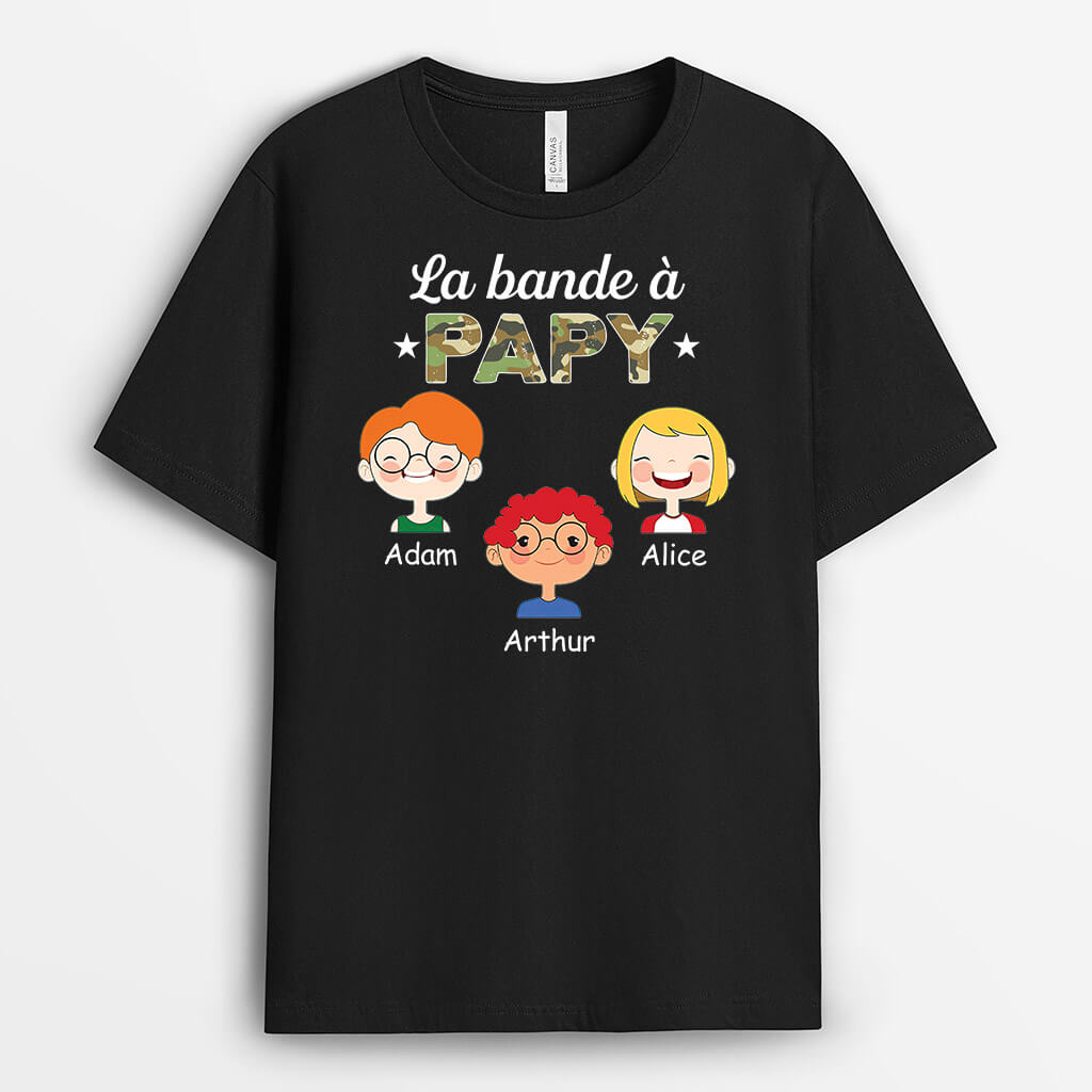 1541AFR2 t shirt le gang de papa personnalise