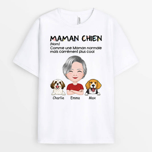 1607AFR2 t shirt definition de maman chien personnalise