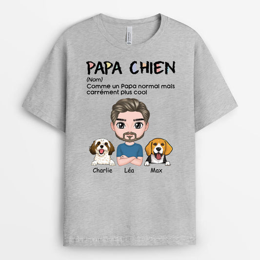 1608AFR1 t shirt definition de papa chien personnalise