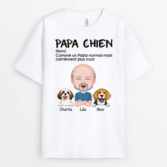 1608AFR2 t shirt definition de papa chien personnalise