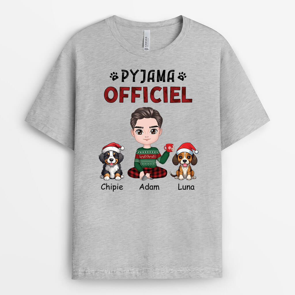 1609AFR1 t shirt pyjama officiel version noel personnalise