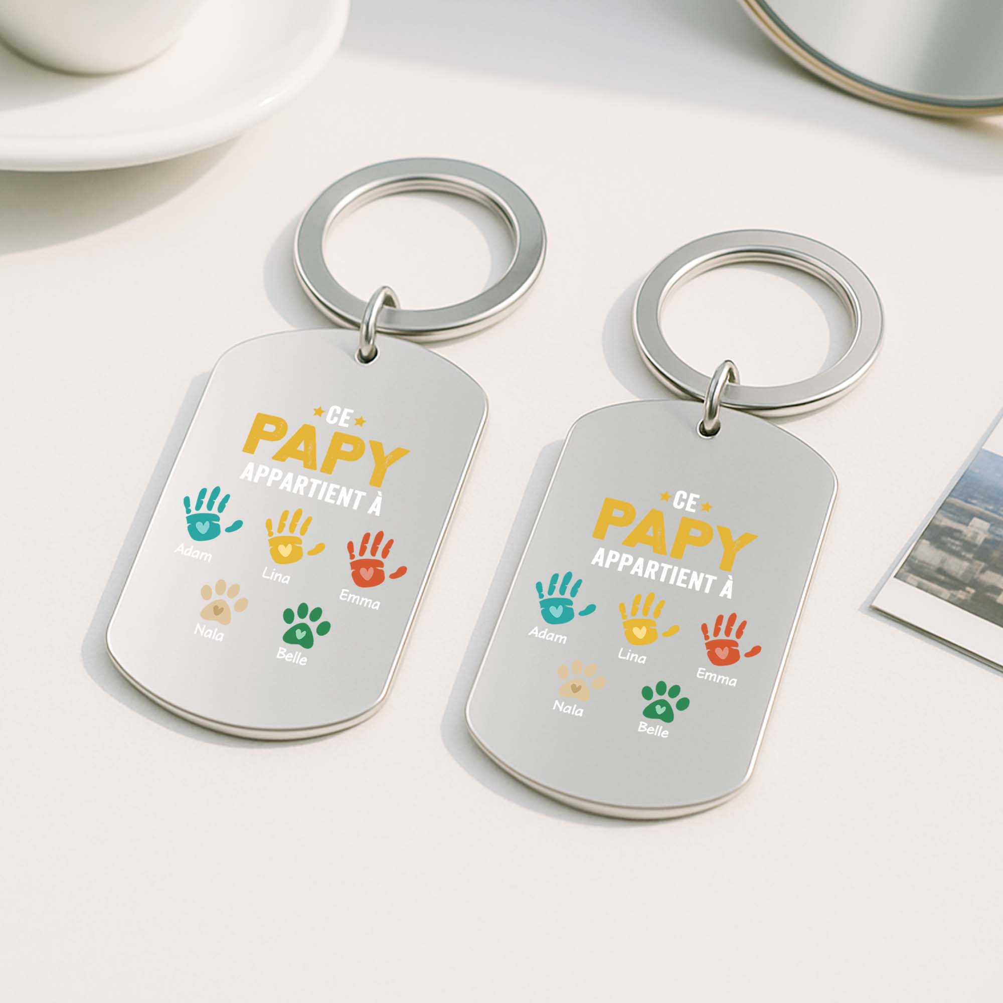 1628JFR2 porte cle aluminium personnalise ce papa appartient a empreintes colorees 1628jkq5b
