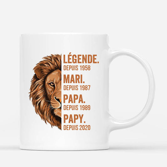 1632MFR1 mug legende papa papy lion personnalise