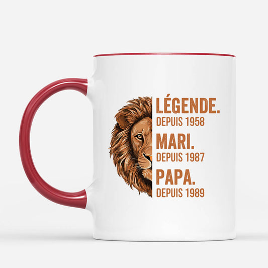 1632MFR2 mug legende papa papy lion personnalise