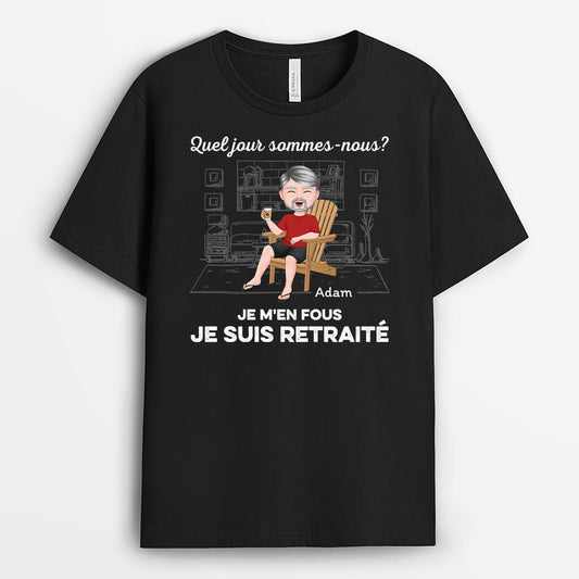 1665AFR1 t shirt quel jour sommes nous je men fous version sombre personnalise