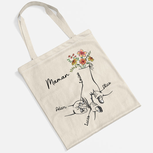 1672BFR2 tote bag personnalise mamie_ maman tenir sa main 1672b6p5a
