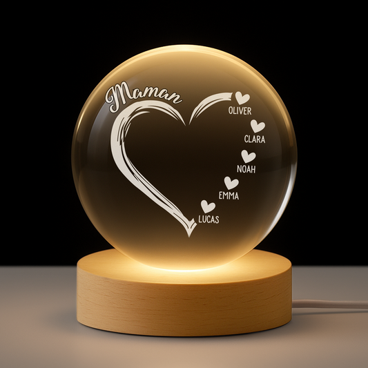 1686LFR1 veilleuse boule de cristal personnalisee coeur de mamie maman 1686l6t5i