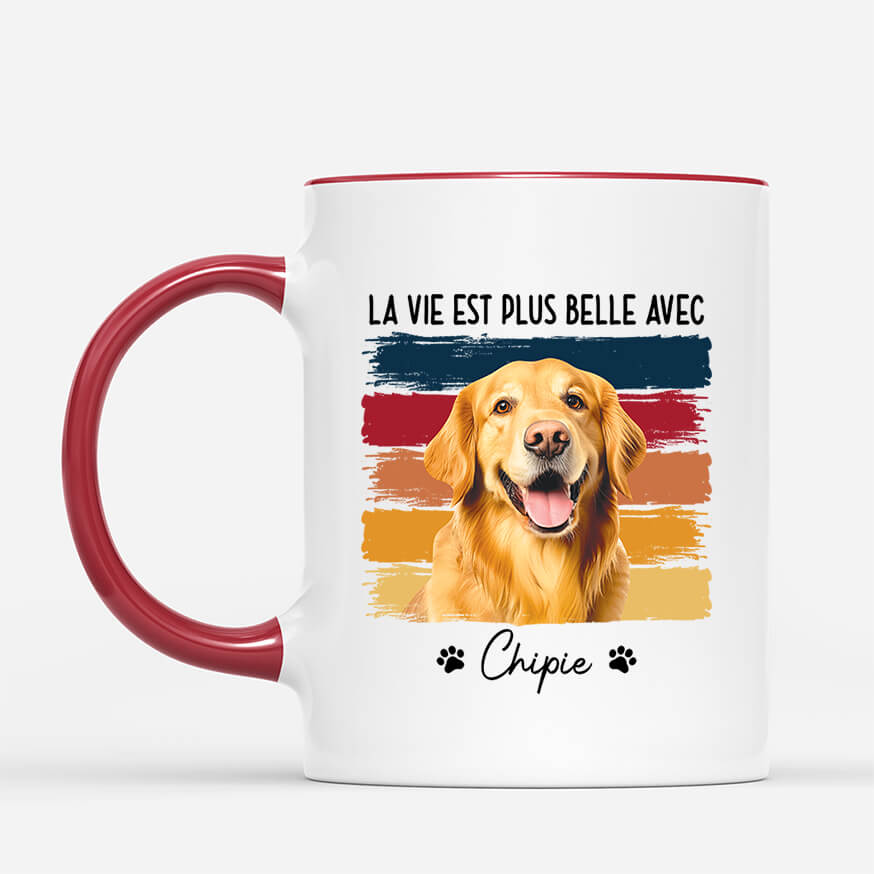 1716MFR2 mug la meilleure vie avec le chat et le chien personnalise