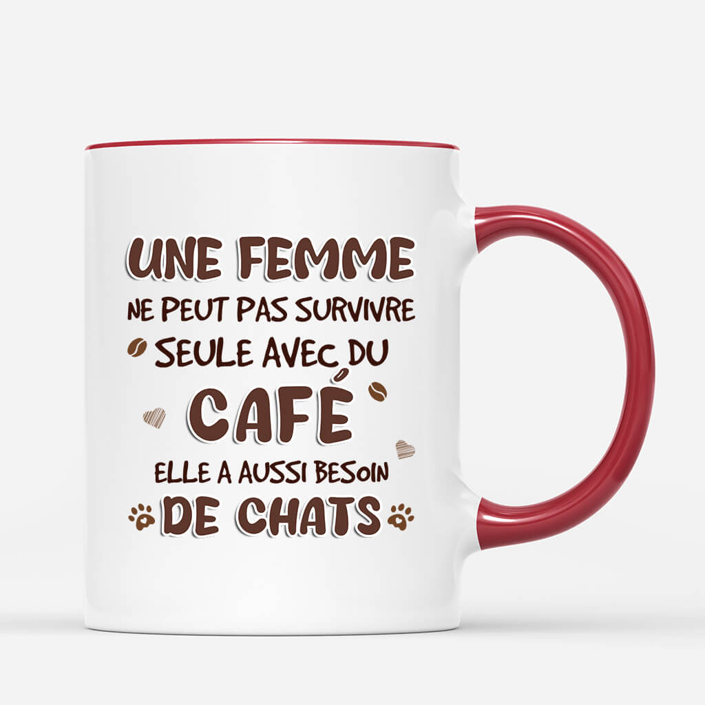 1723MFR3 t shirt une femme ne peut pas survivre seule avec du cafe personnalise