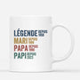 1732MFR1 mug legende mari papa papy depuis avec coeurs personnalise