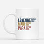 1732MFR2 mug legende mari papa papy depuis avec coeurs personnalise