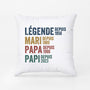 1732PFR1 coussin legende mari papa papy depuis avec coeurs personnalise