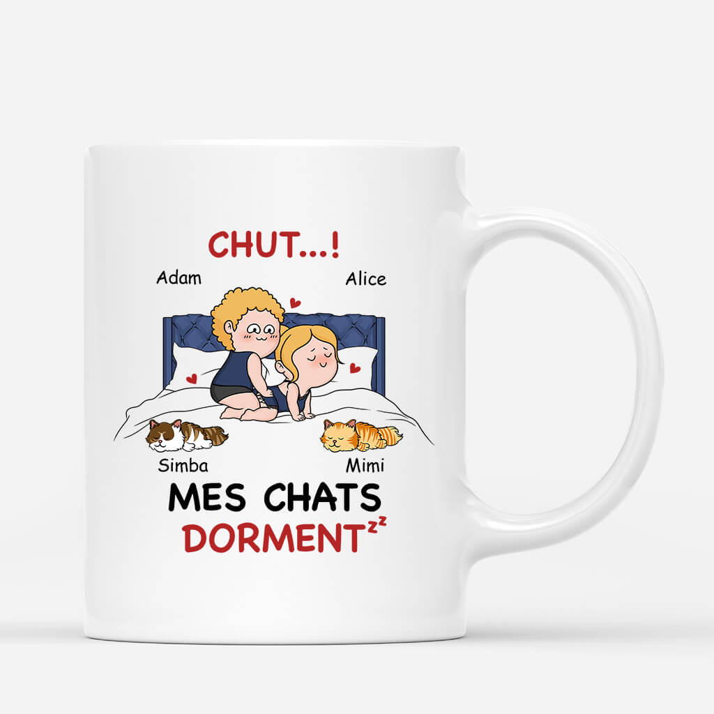 1771MFR1 mug mes chats dorment personnalise