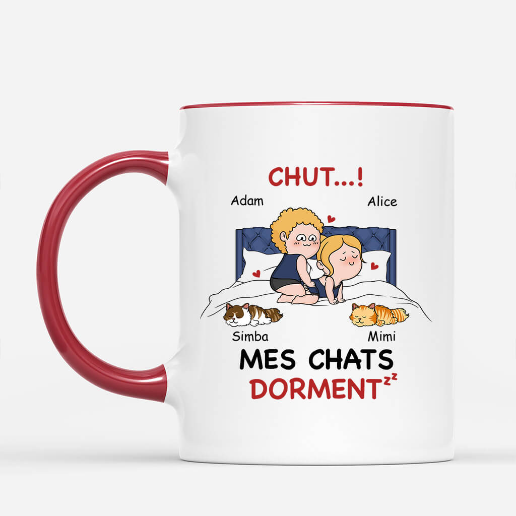 1771MFR2 mug mes chats dorment personnalise