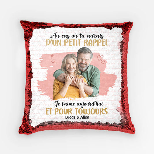 1775PFR1 coussin sequin je t_aime maintenant et pour toujours personnalise