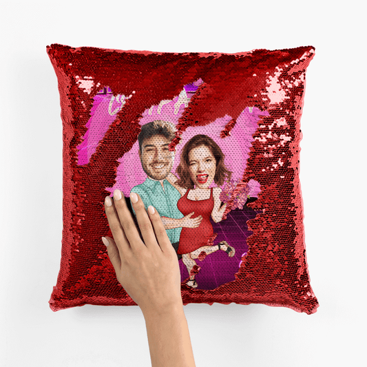 1783PFR2 coussin sequin mon meilleur compagnon ma meilleurs compagnonne personnalise