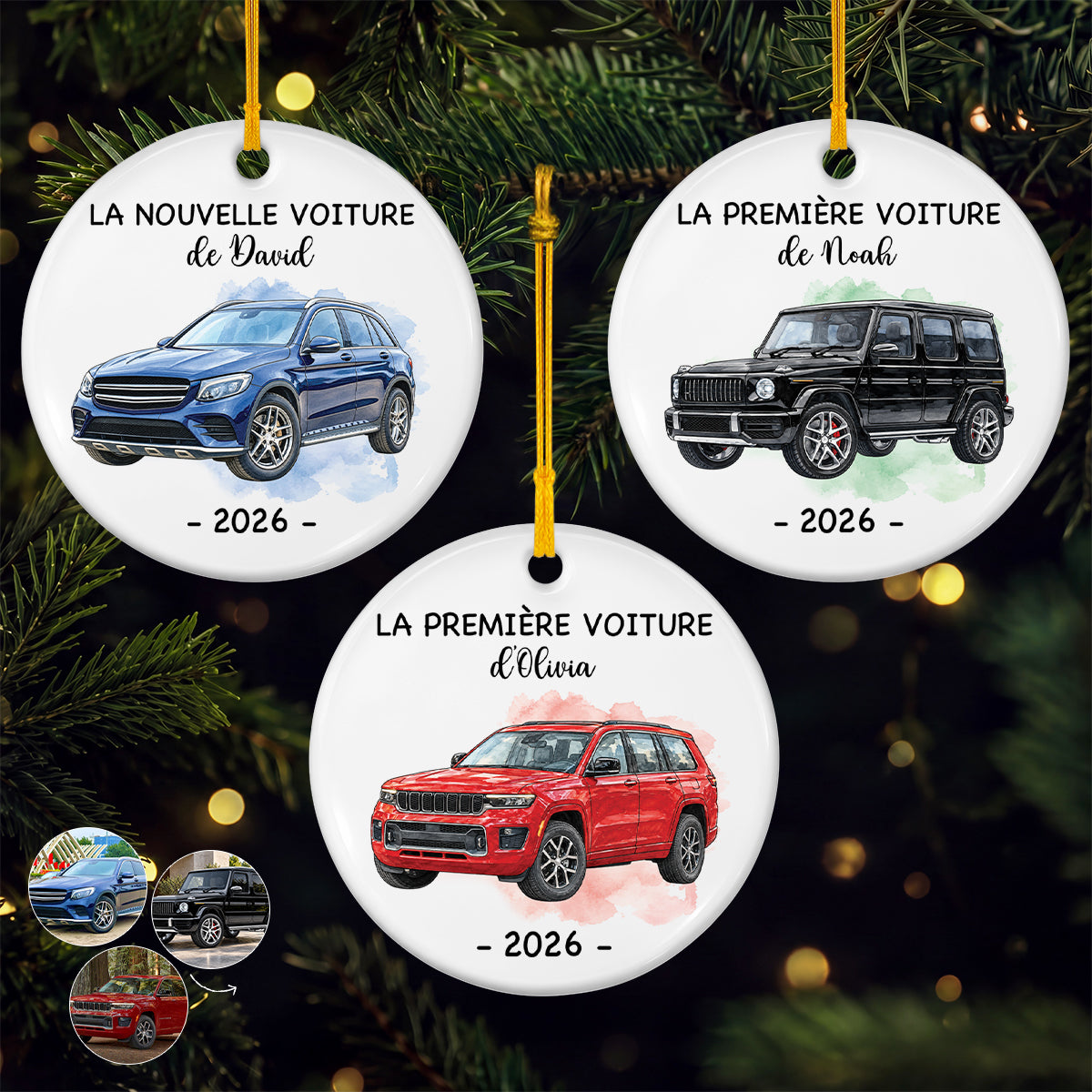 Ornement Céramique Personnalisé Avec Photo De Voiture Pour Homme Femme ...