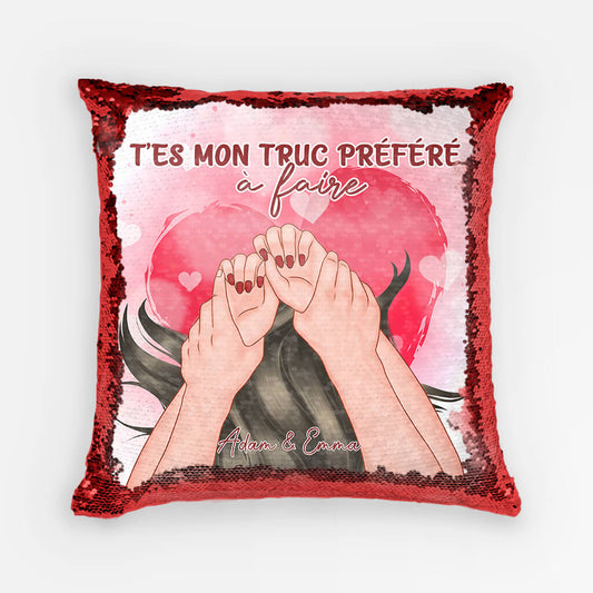 1833PFR1 coussin sequin tes mon truc preferee a faire personnalise