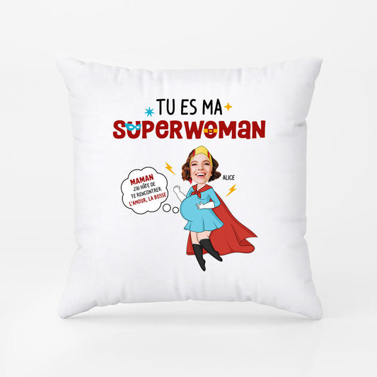 1846PFR1 coussin tu es ma superwoman personnalise