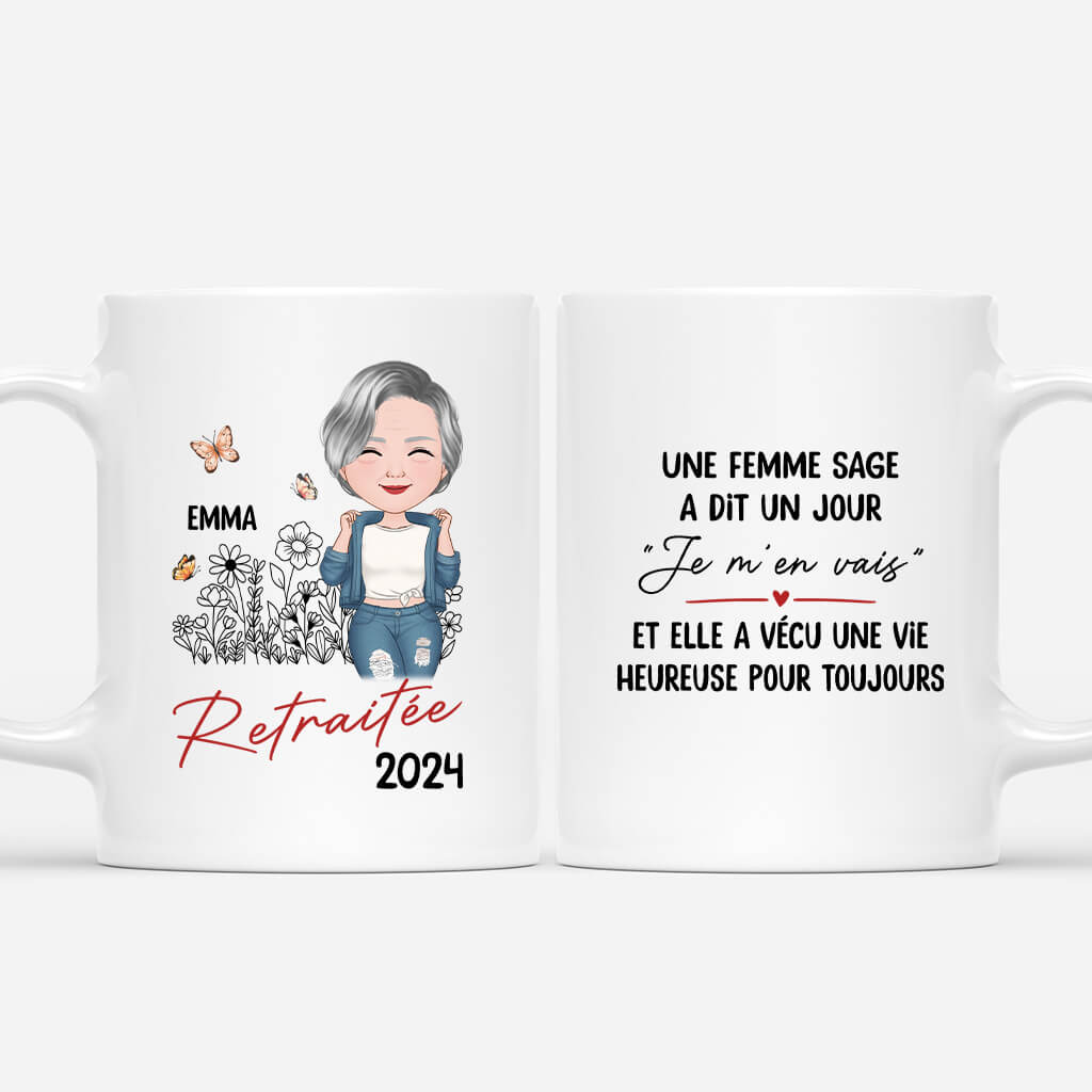 1861MFR1 mug une femme sage retraitee personnalise