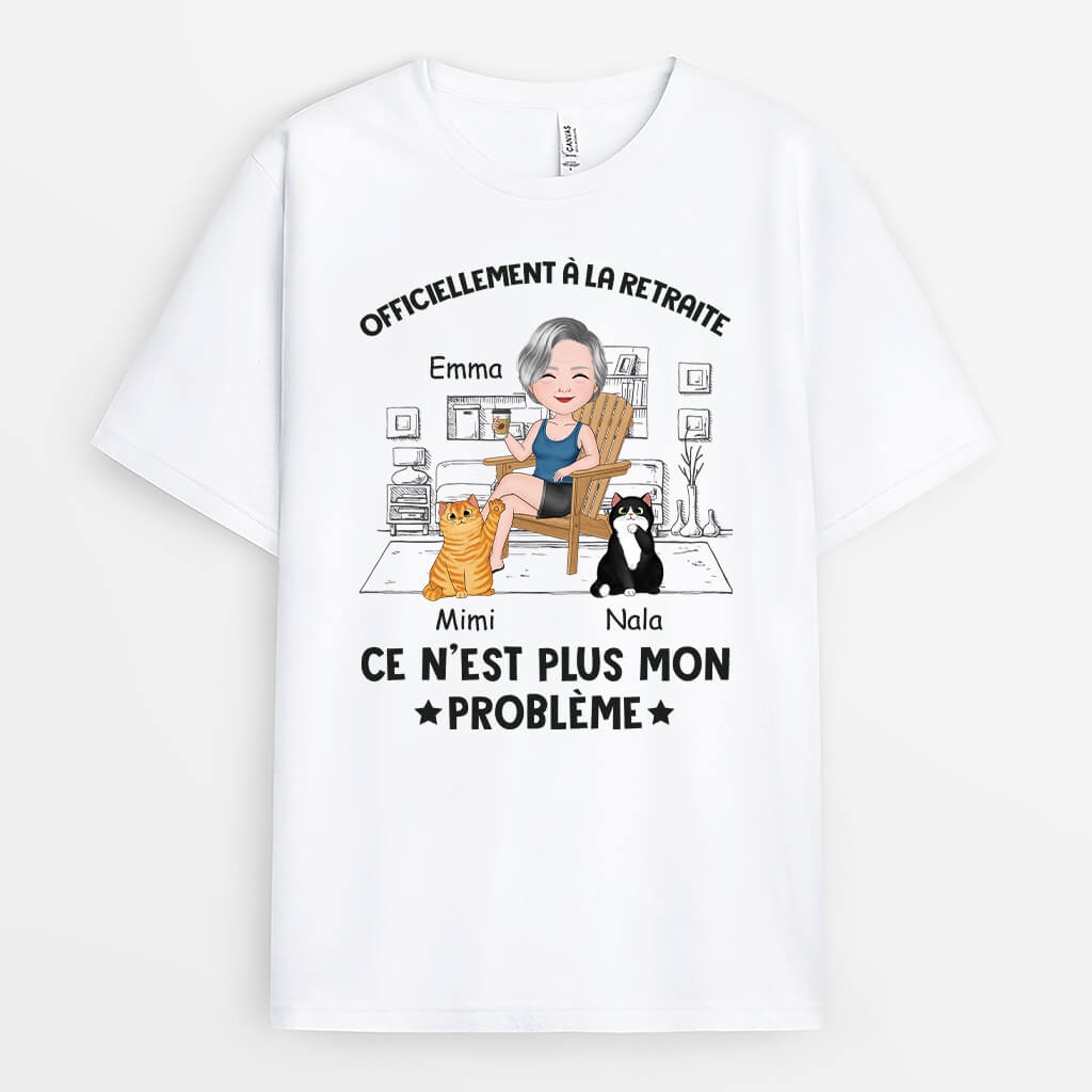 1875AFR1 t shirt officiellement a la retraite personnalise