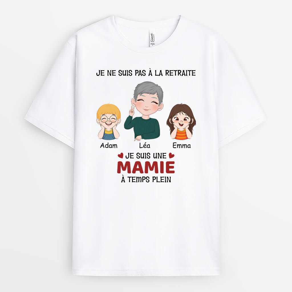 1877AFR1 t shirt je ne suis pas a la retraite personnalise